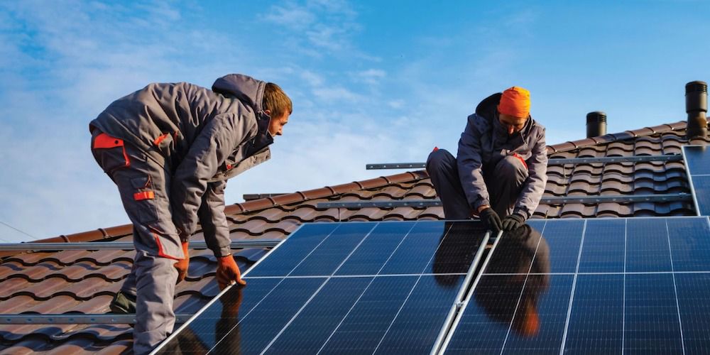 Solar panels installed outdoors
